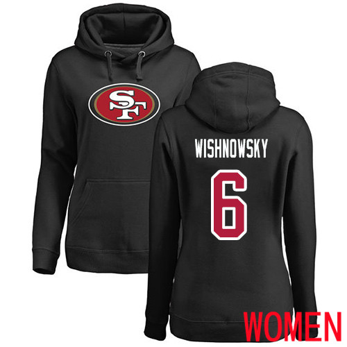 San Francisco 49ers Black Women Mitch Wishnowsky Name and Number Logo #6 Pullover